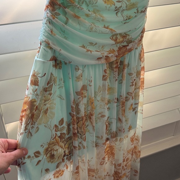 Abercrombie & Fitch Mint Green Floral Maxi Dress Medium tall - Picture 3 of 6